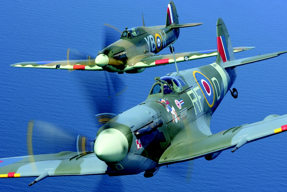 September 1954: Spitfire, with Hurricane behind.