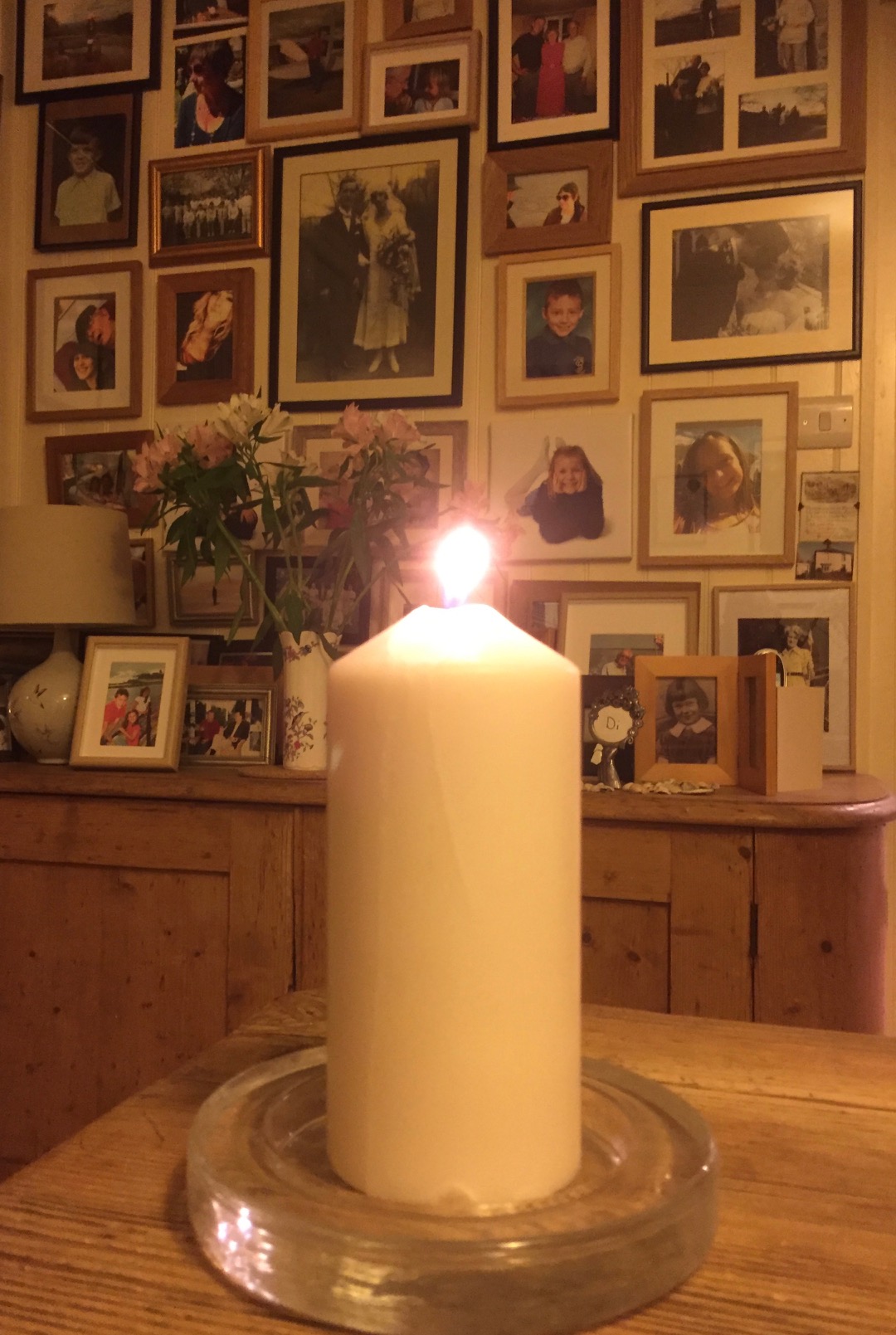 Let There be Light: Lighting a Candle for Diddley in Laurel Cottage.
