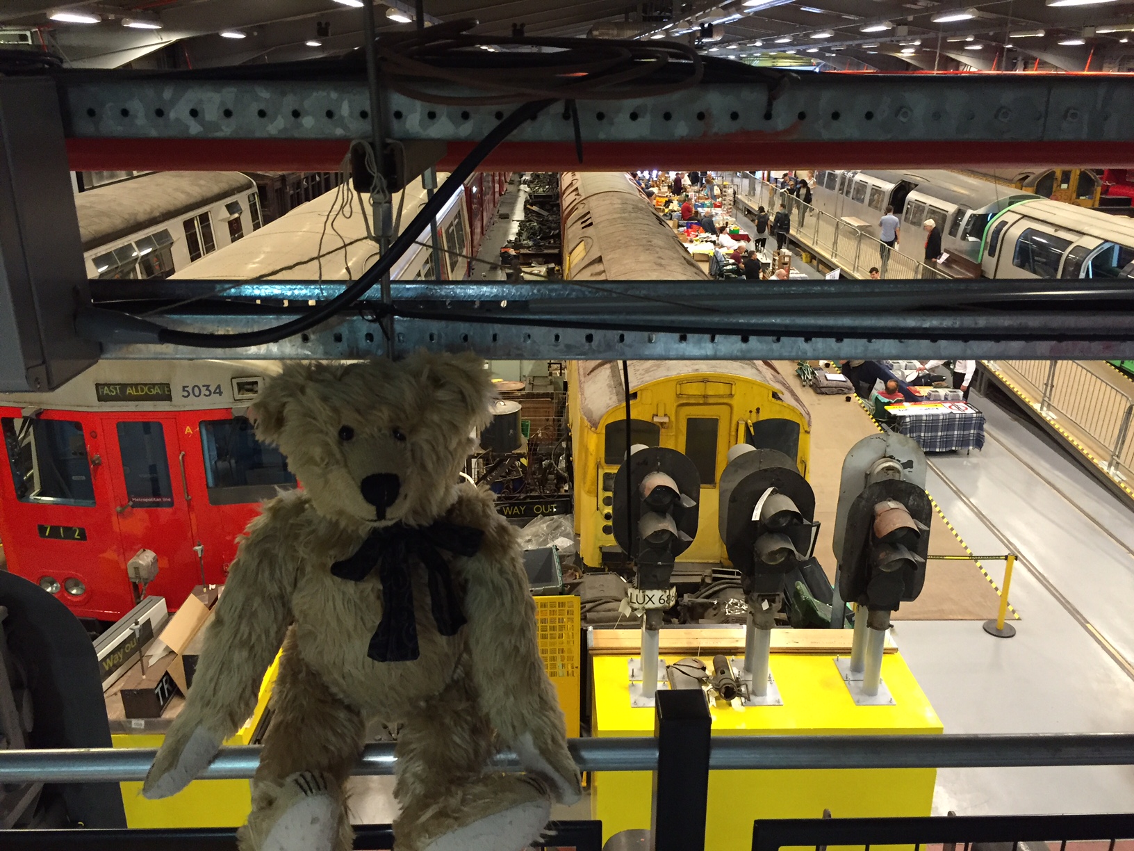 London Transport Museum: In front of the Tube Trains.