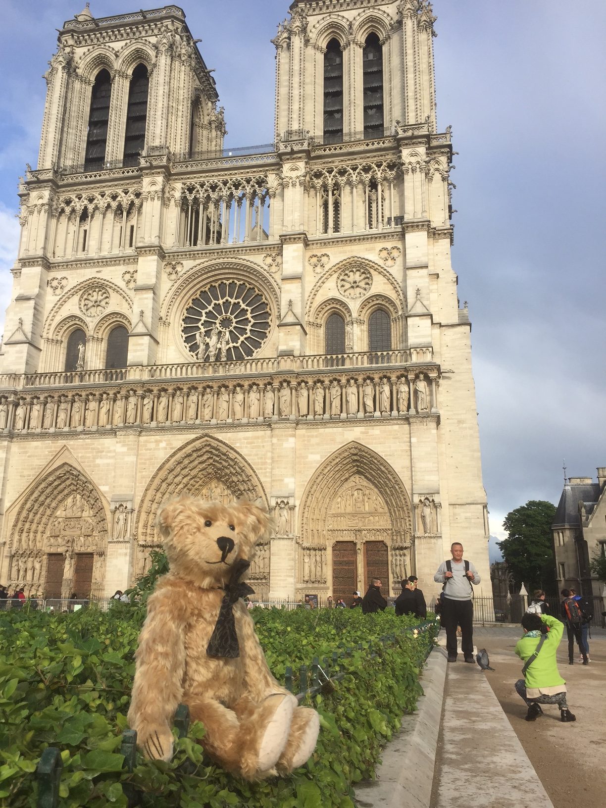 Paris: Outside Notre Dame.