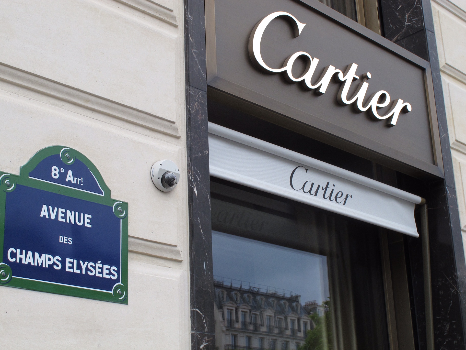 Paris: Expensive Shops in the The Champs Elysées.