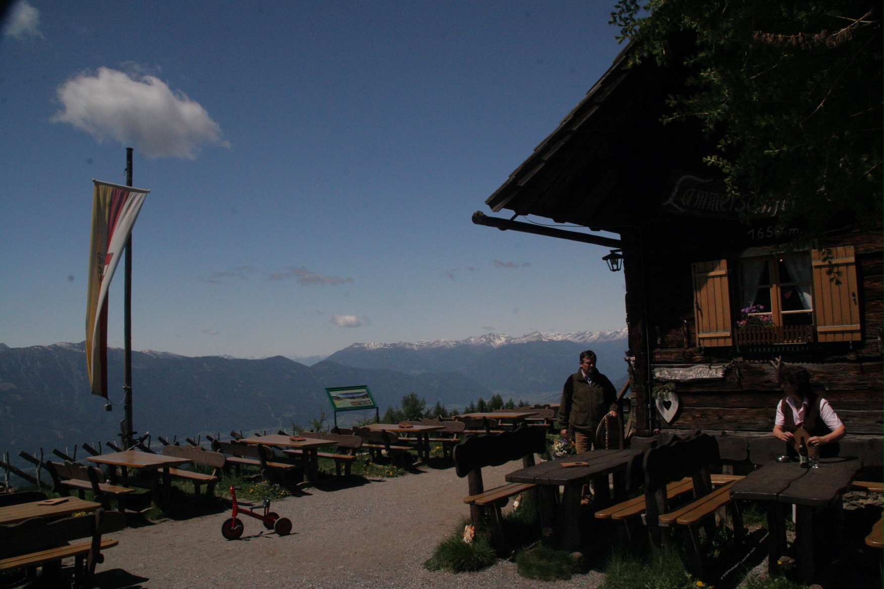 Austria: Lammersdorfer Hutte - food with a view to the Dolomites.