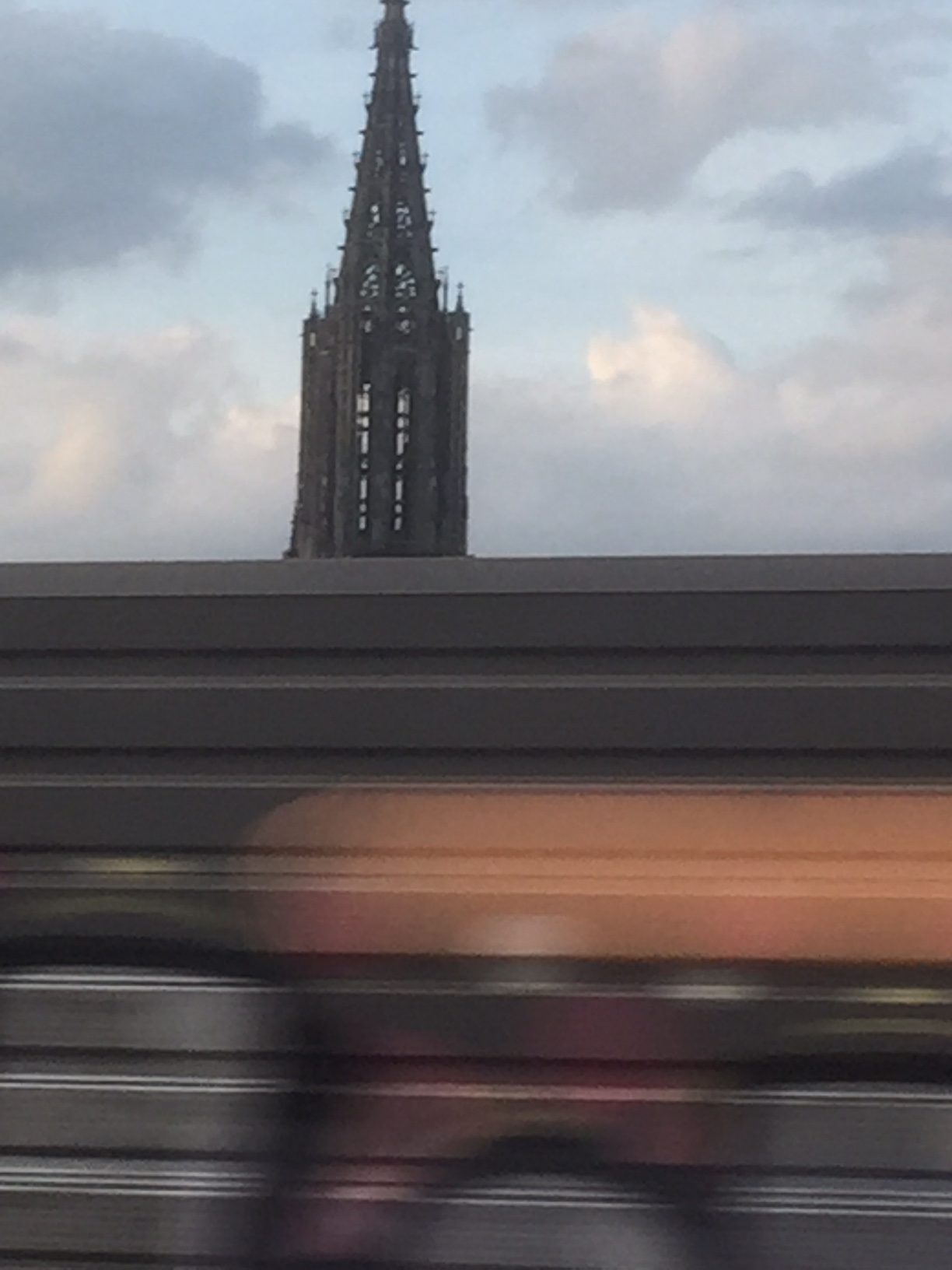 Paris to Munich: Ulm. The steeple of the minister from the train. Tallest in the world.