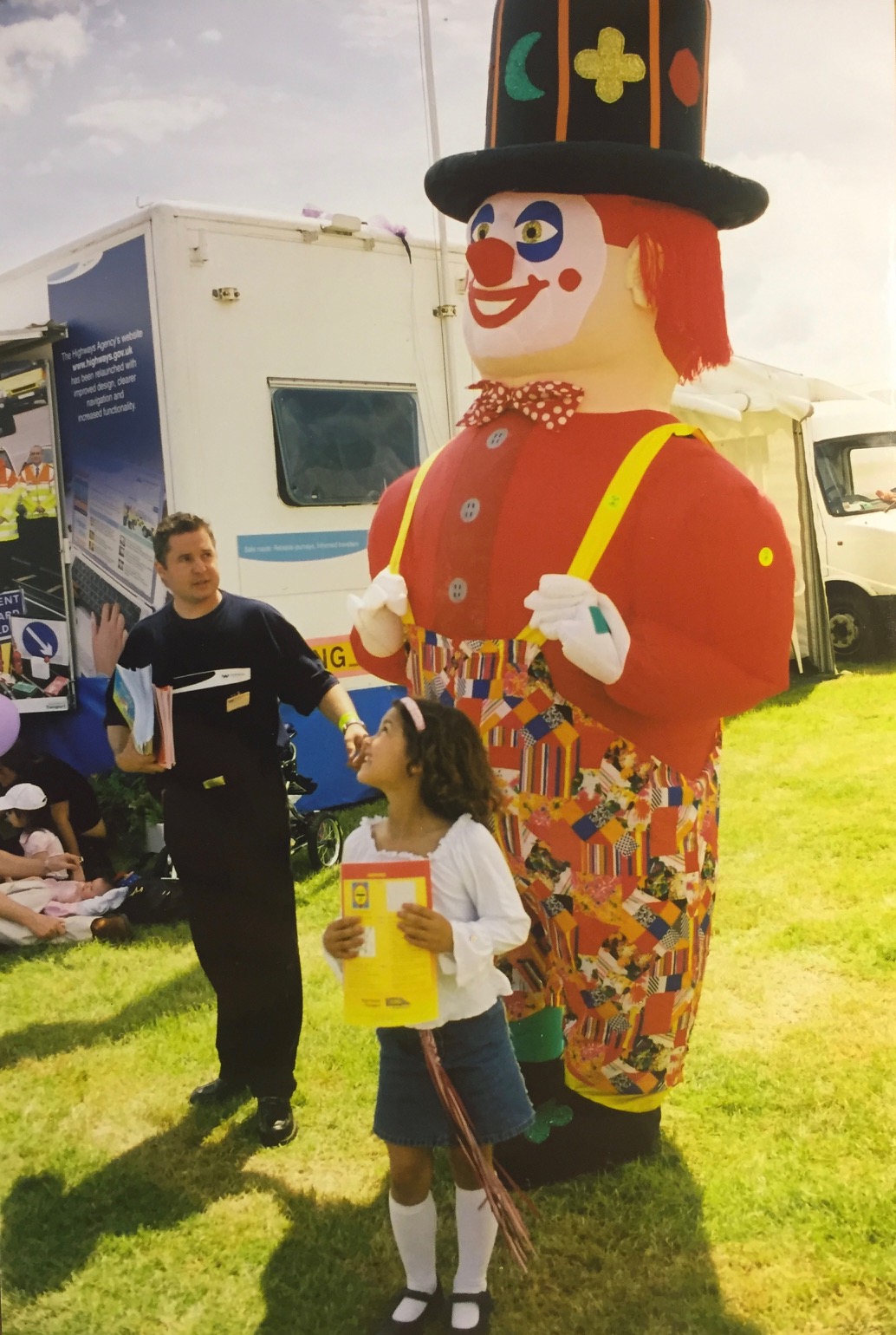 Piccadilly Circus: Bobby as Percy the Clown.