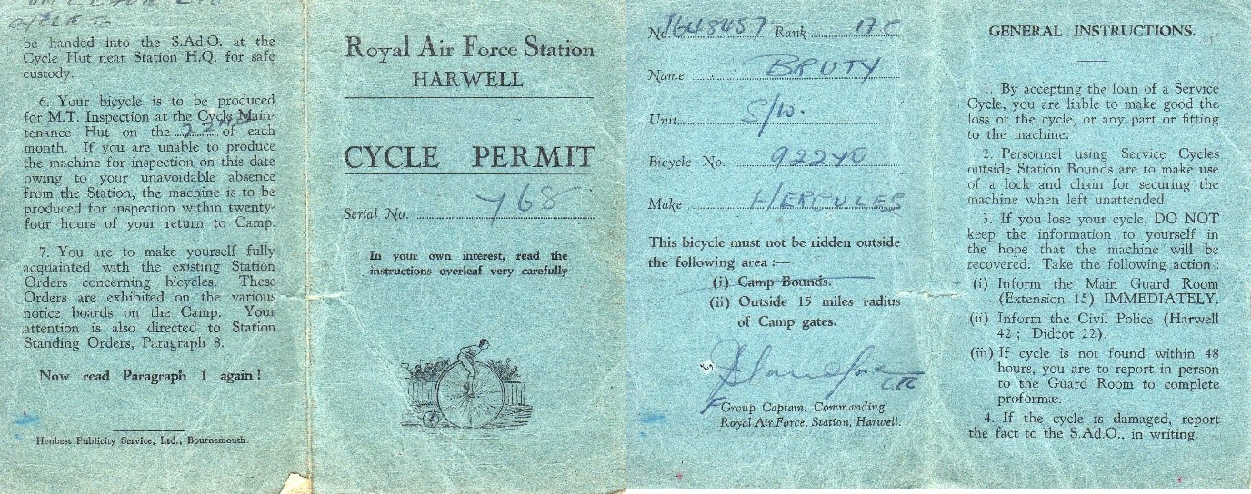 Ernie's War: Ernie's new cycle permit.