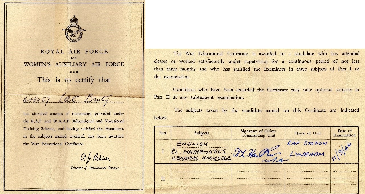 Ernie's War: War Education Certificate.