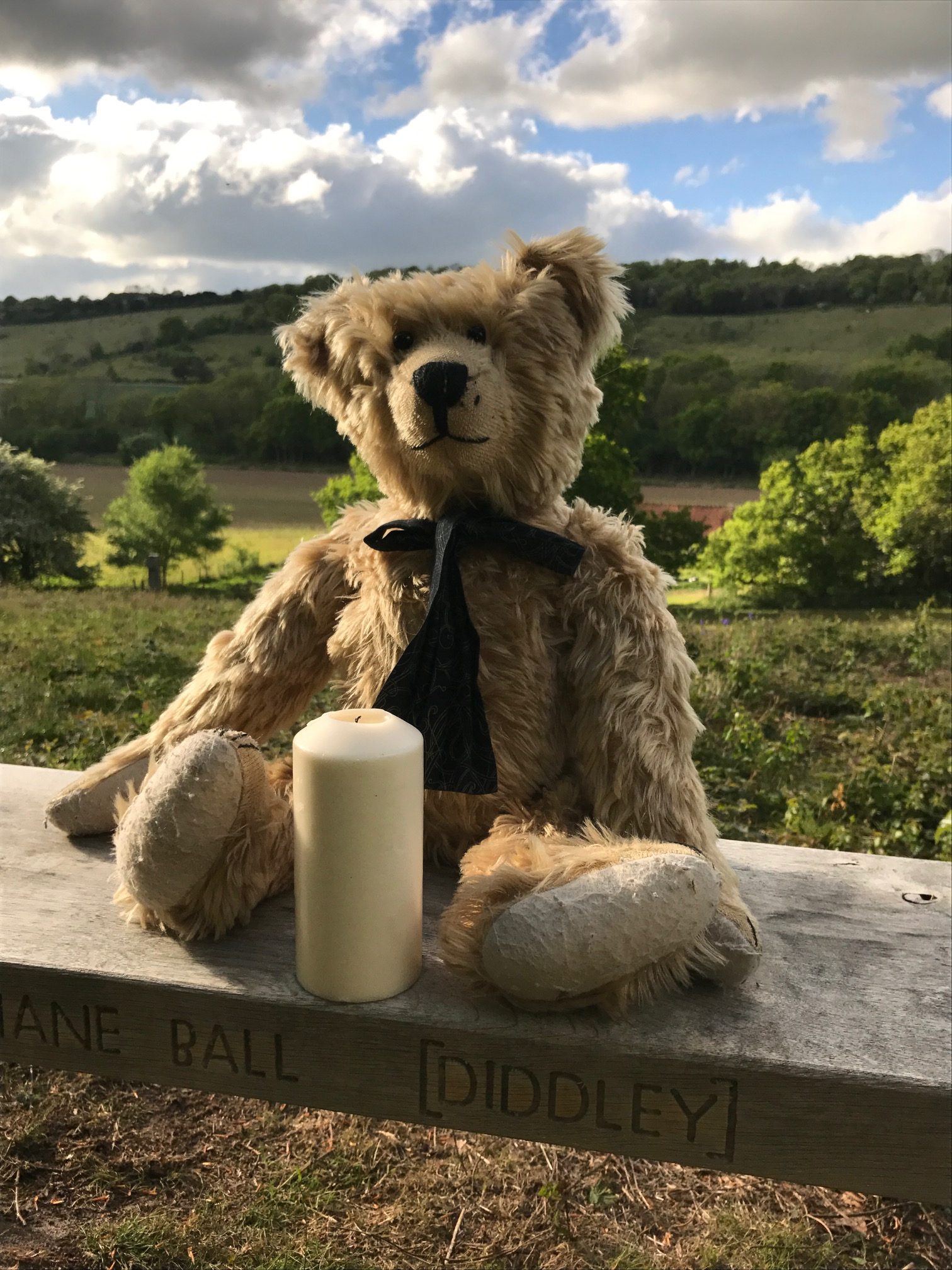 The Bench: Lighting a Candle for Diddley - On Diddley’s Bench… looking across to “Diddley’s View’.
