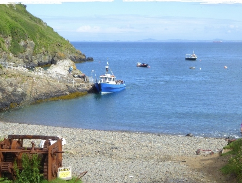 Giselle Eagle: Martins Haven, with the Dale Princess. The departure point and boat for Skokholm and Skomer islands.