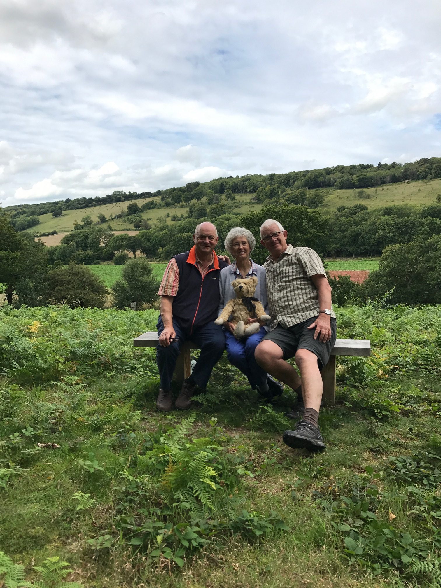 Giselle Eagle: Colin, Barbara and me, with a somewhat older and slightly less dapper Bobby at Diddley's View, 50 years later.