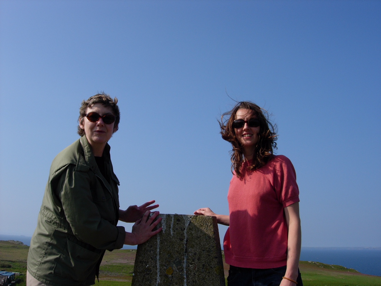Amber: At the trig point. Highest part of the island, with a 360 degree view of the sea.