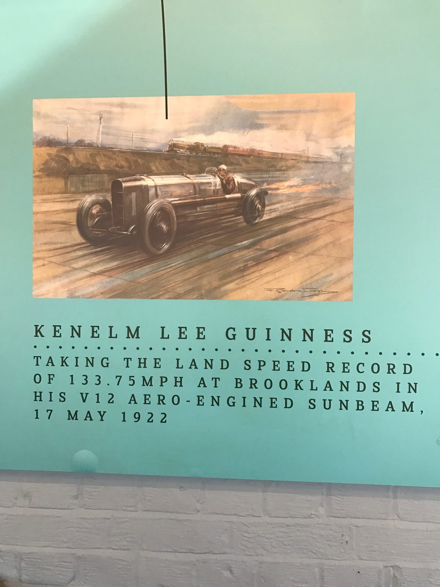 Brooklands: Kenelm Lee Guinness. The racing driver who founded KLG Sparking Plugs, where Bobby’s dad Sid worked for forty years. And also, for a while, his sister, Wendy.