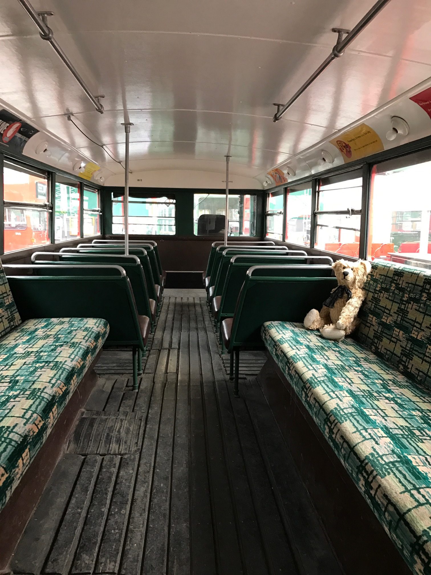 Brooklands: Inside a trolley bus.