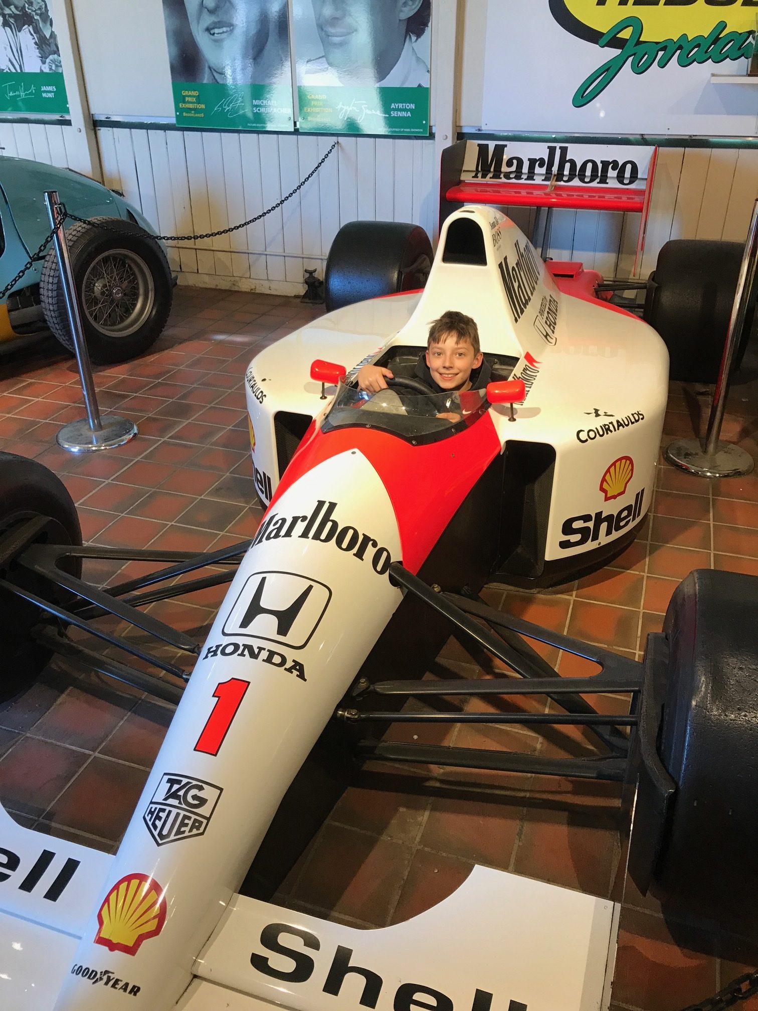 Brooklands: Sonny in an F1 McLaren.