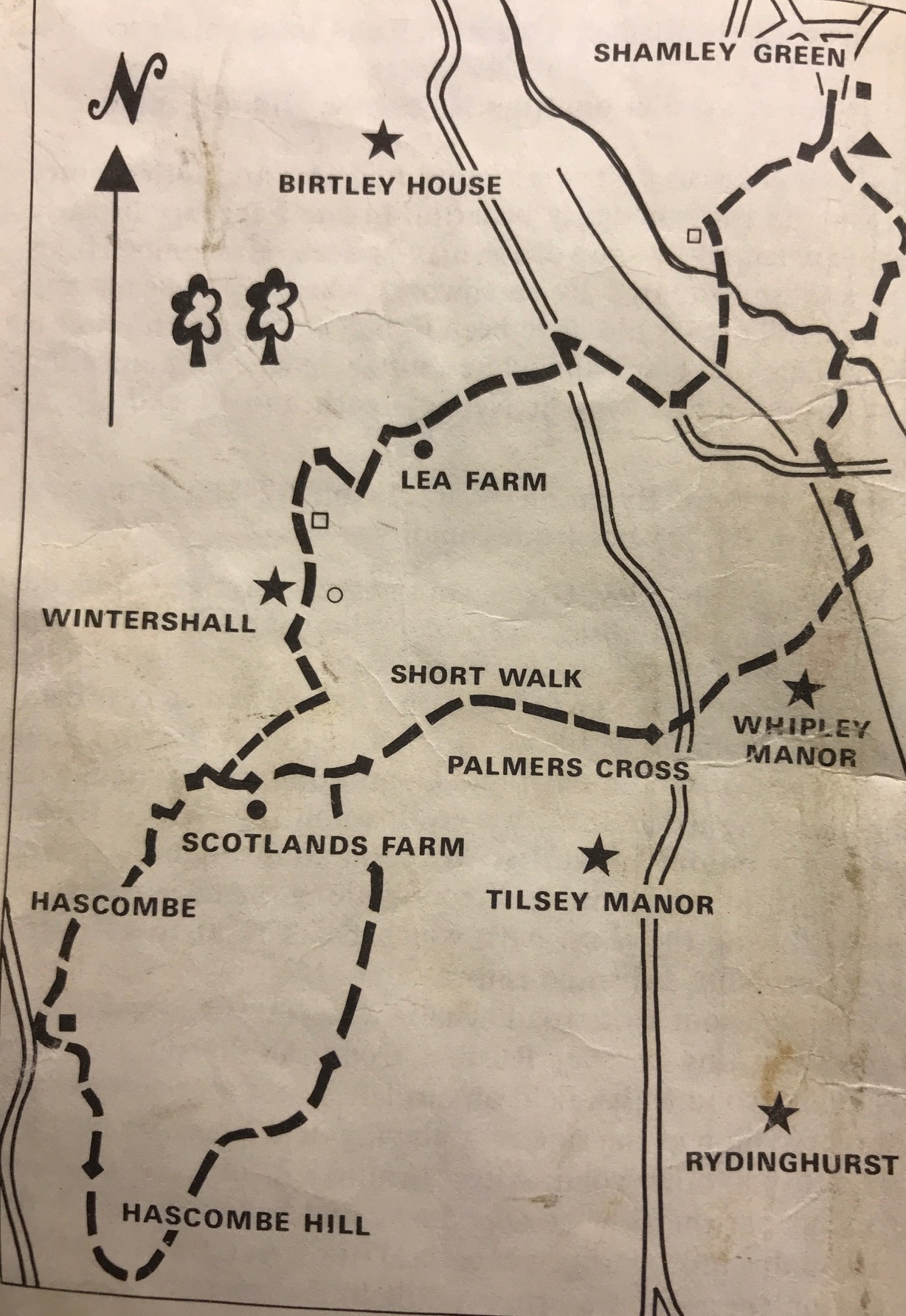 Wintershall Manor: Walk 1, text and map.