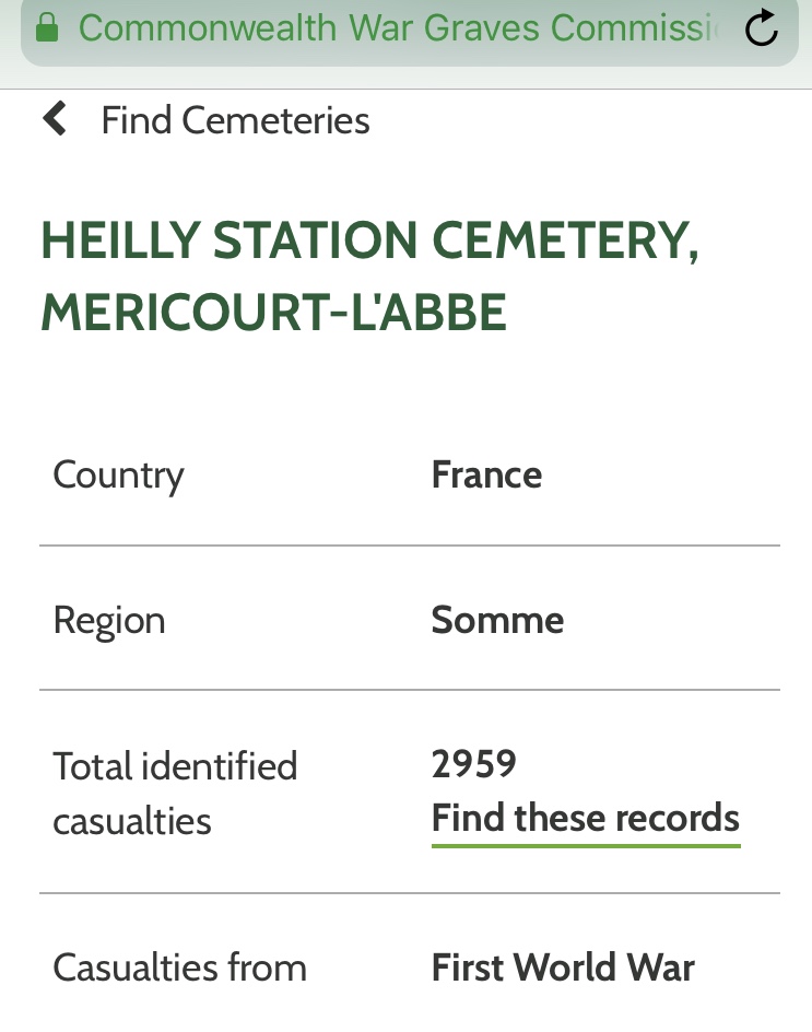 Private Evan Davies: Details on Heilly Station Cemetery, Mericourt-Labbe.
