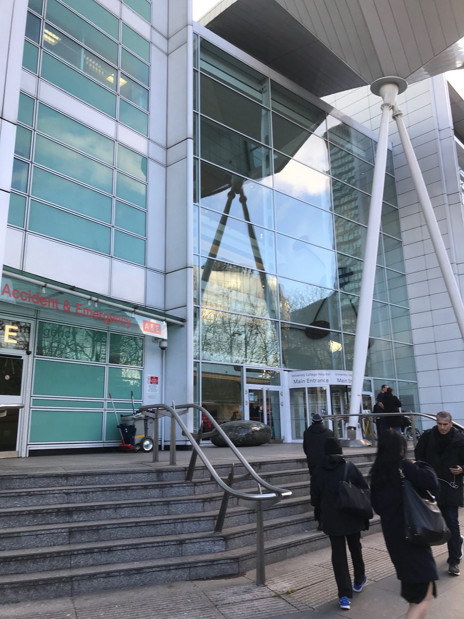 Small Talk Saves Lives: University College Hospital, Euston Road. Can you imagine Jim walking into that towering entrance to tell reception in front of other people that he felt suicidal and needed help?