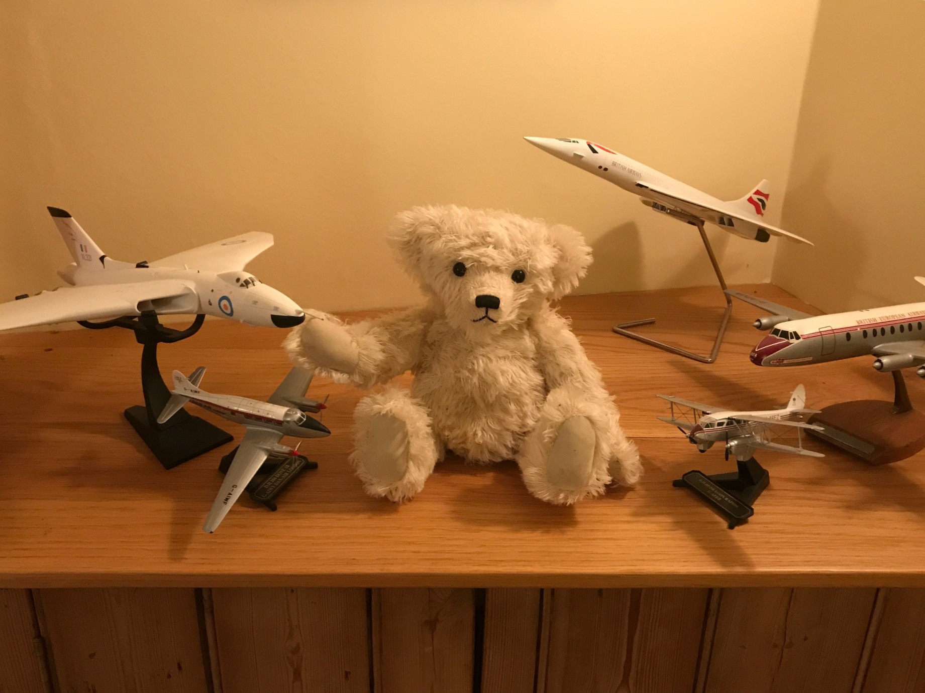 Little White Bear: Amongst Bobby's plane collection.