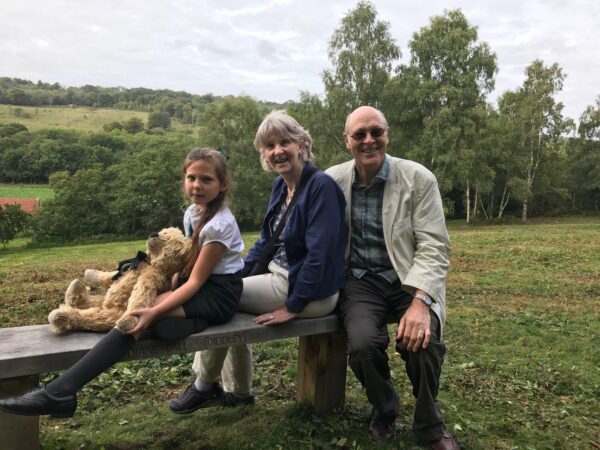 Bench: Bertie, with Kyla, Angie and Chris.