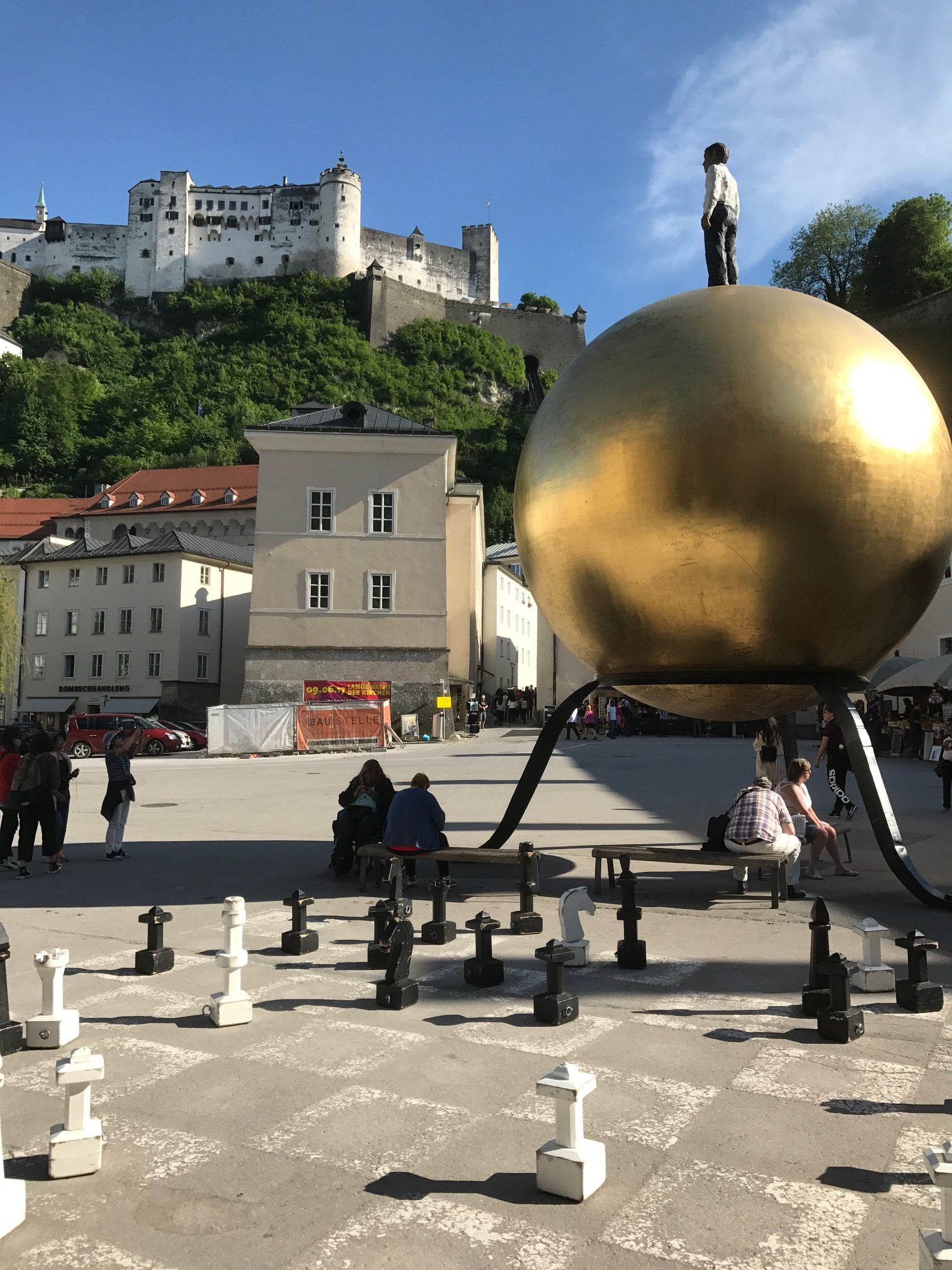 Salzburg: Hohensalzburg Castle, with some unusual artwork.