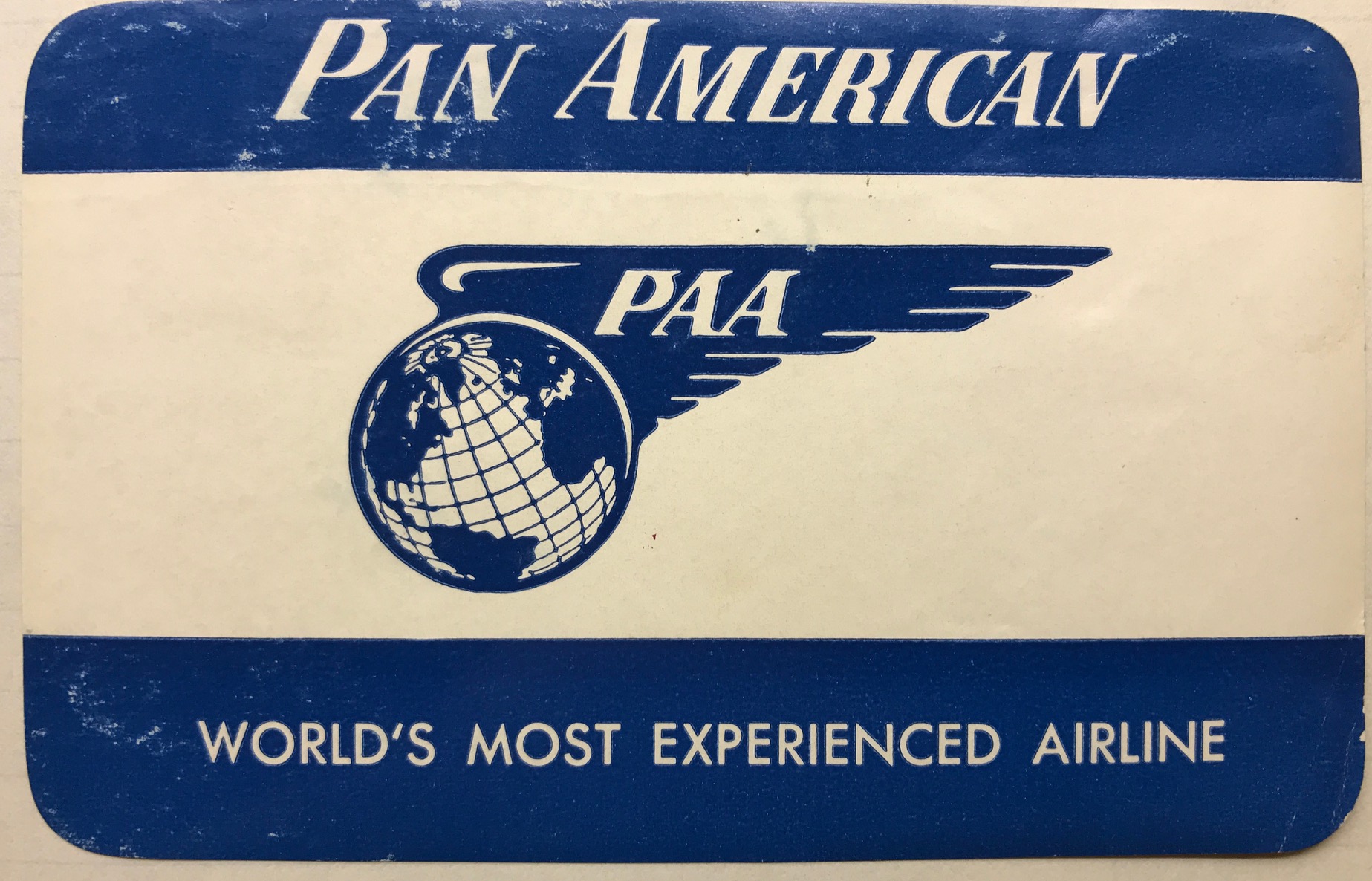 Trevor's Stickies: Pan American World Airlines. Later known as PanAm. Possible the most famous airline of all. Bankrupt and ceasing operations in 1991. A very long story.