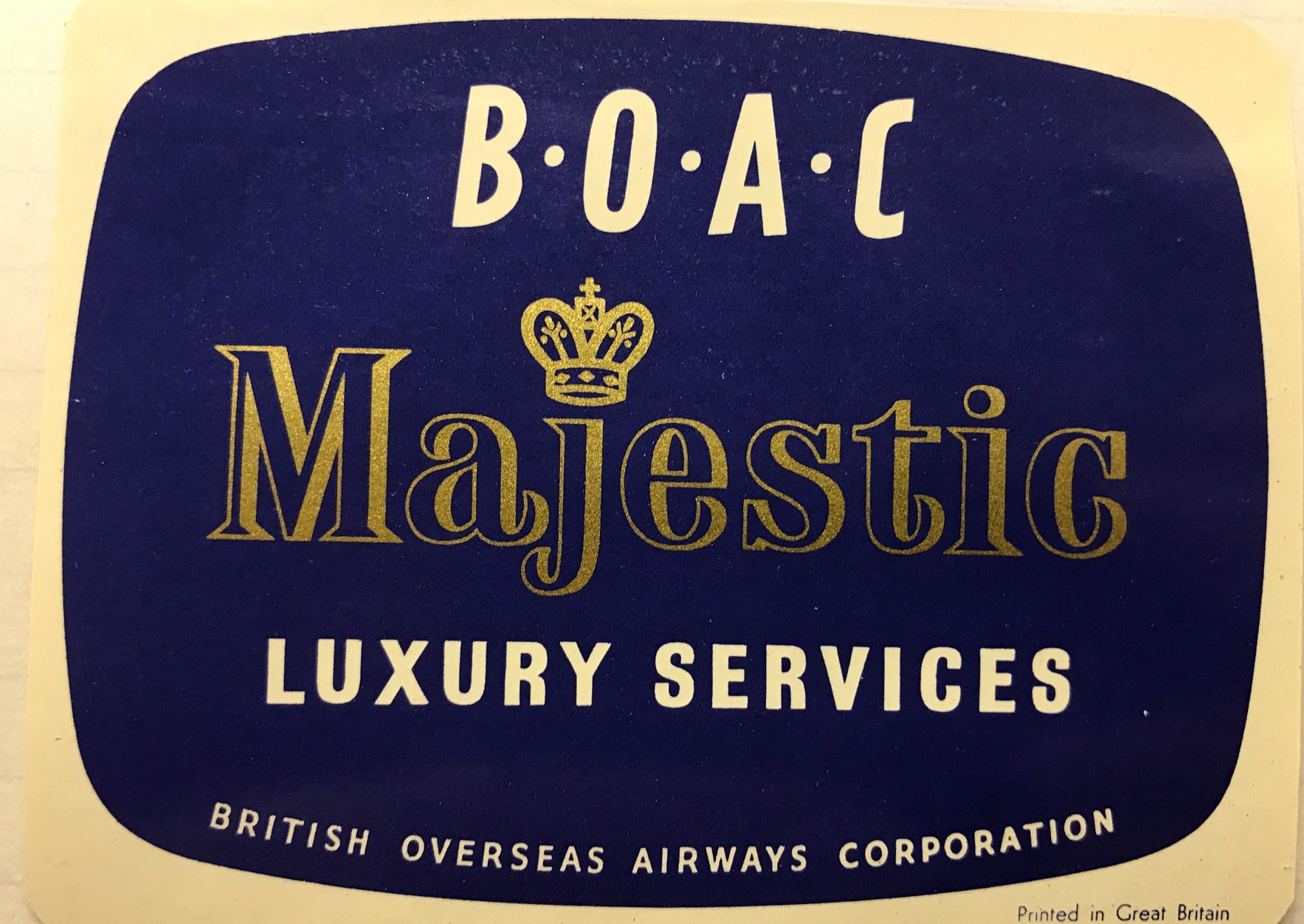 Trevor's Stickies: BOAC Majestic Luxury Services.