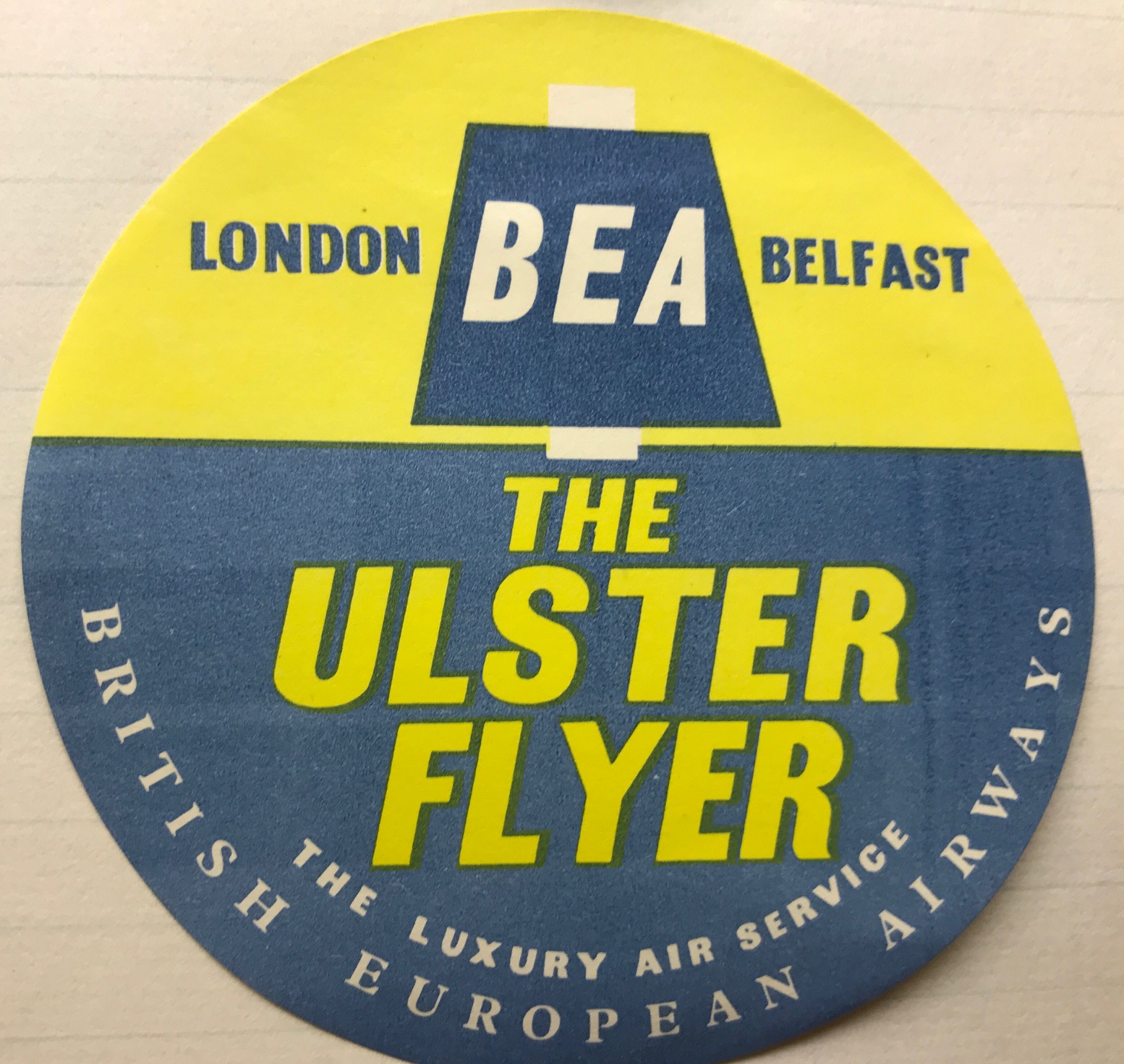 Trevor's Stickies: BEA - The Ulster Flyer.