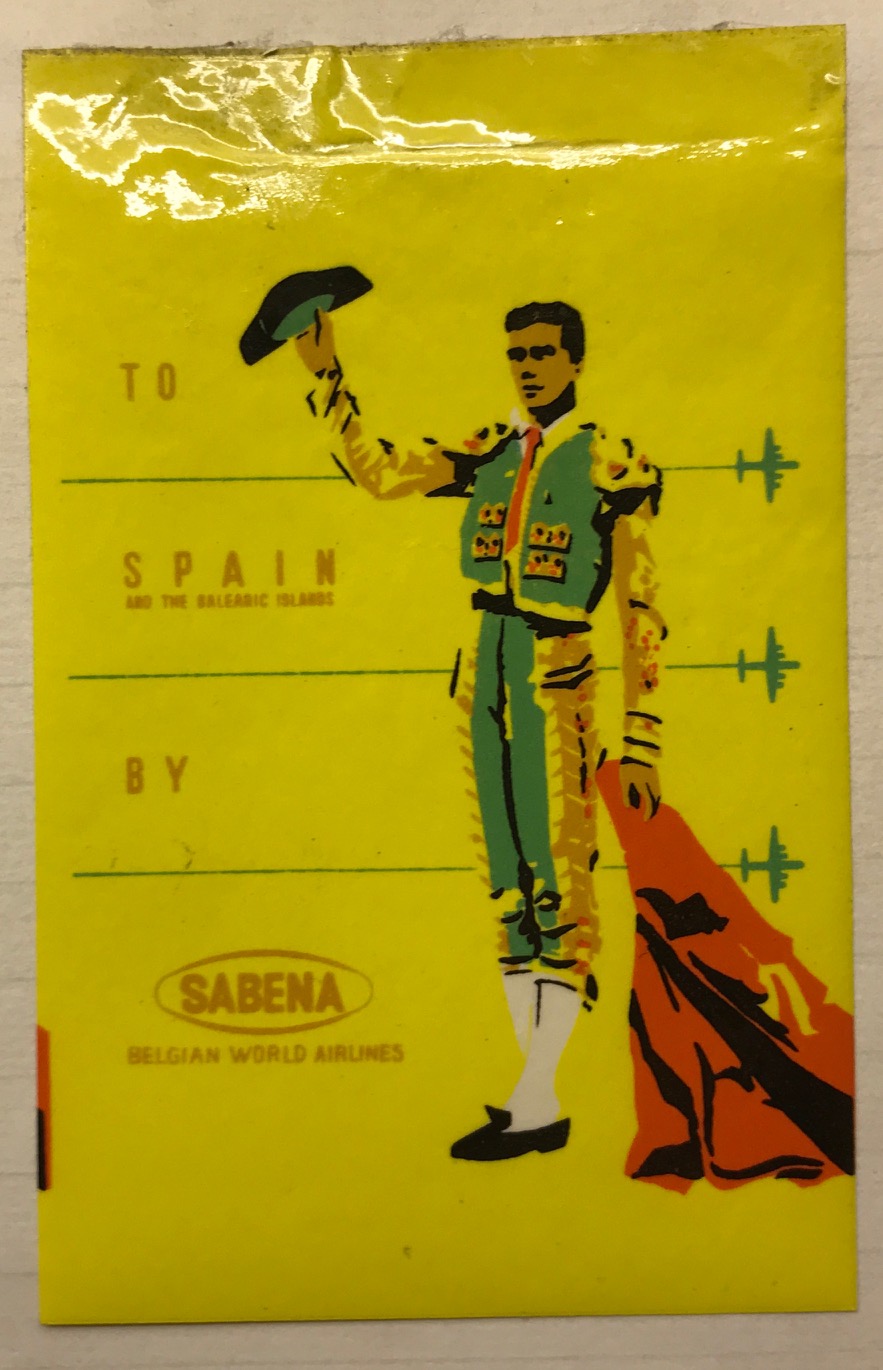Trevor's Stickies: To Spain by Sabena.