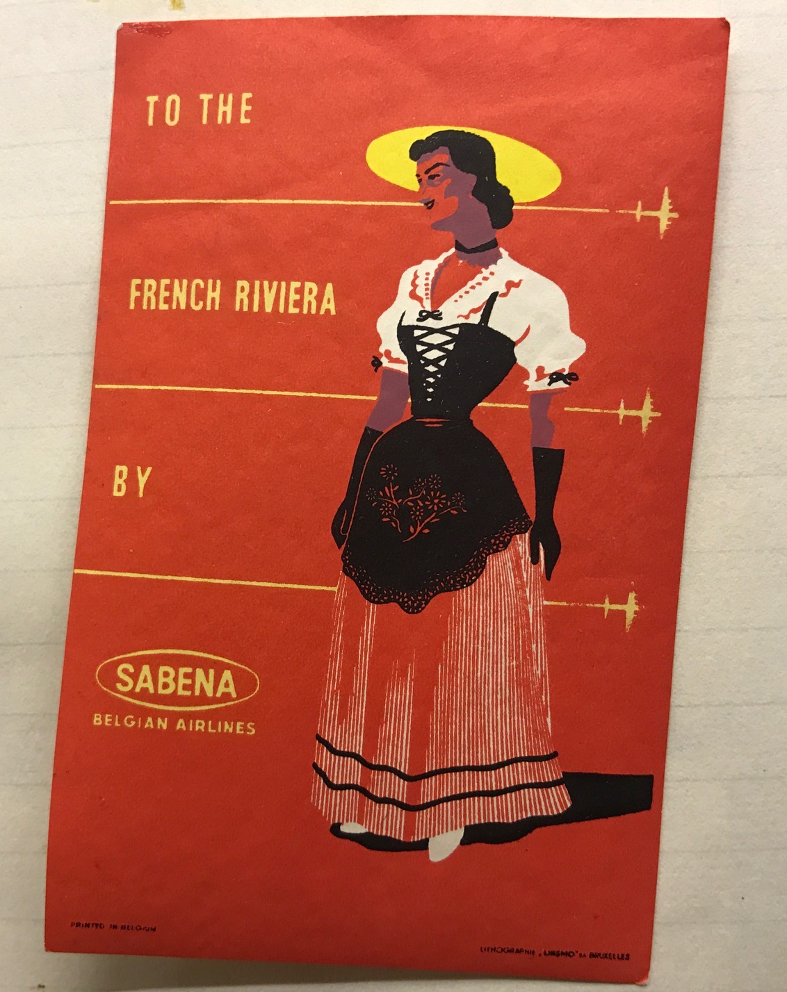 Trevor's Stickies: To the French Riviera by Sabena.