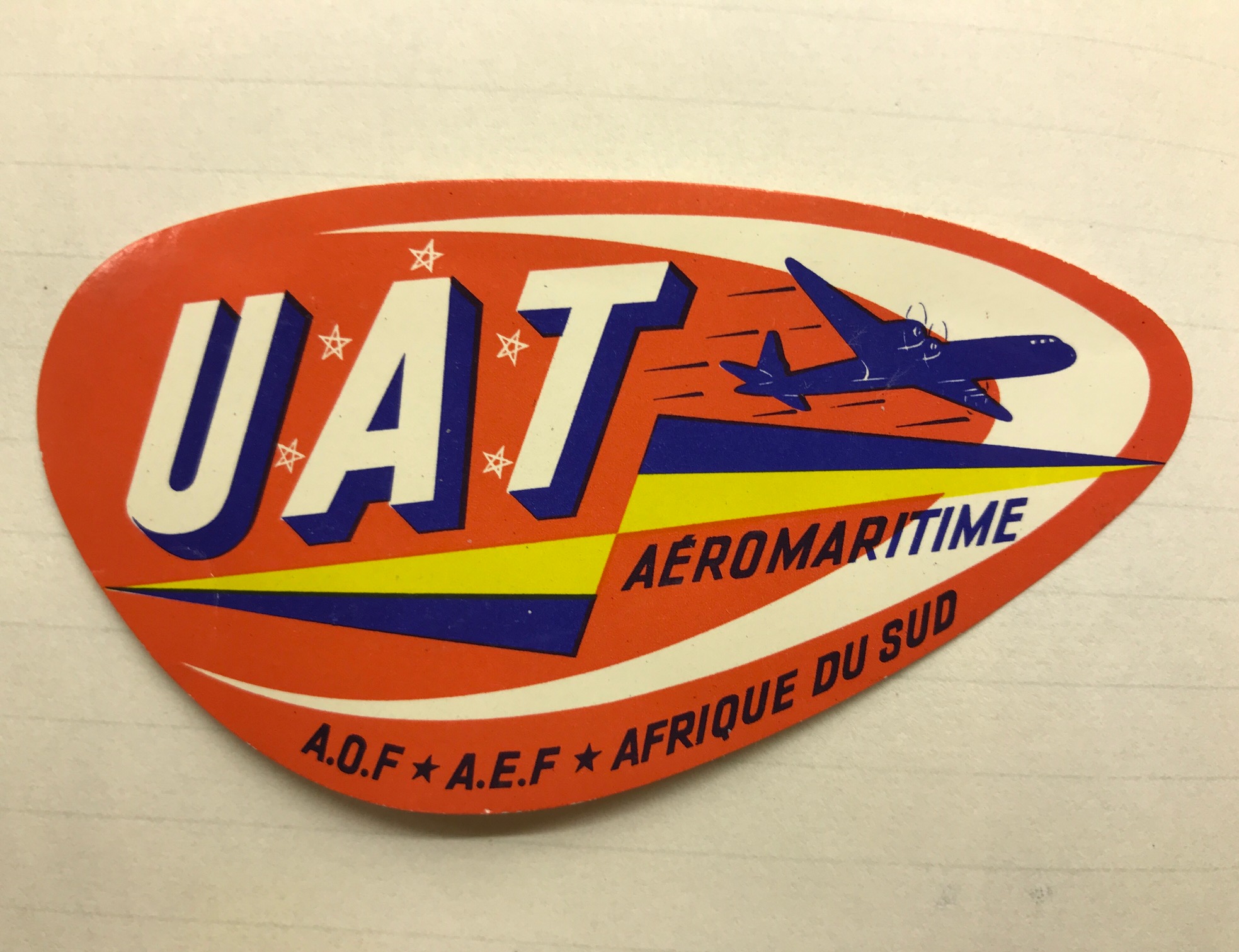 Trevor's Stickies: Union Aeromaritime de Transport. A short-lived French airline. 1949-1963.