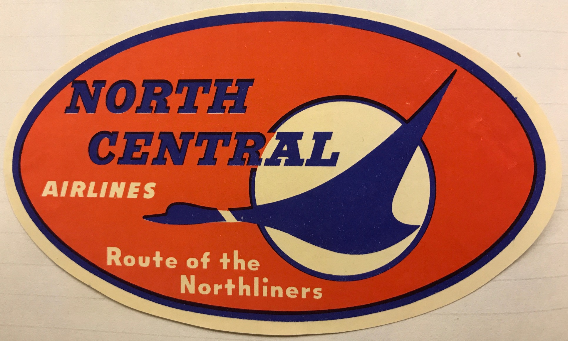 Trevor's Stickies: North Central Airlines. An American regional airliner. Bobby loved the logo, known as “Herman the Duck”, and nearly painted it on his van. 1944. Ceased operations 1979 through merger.