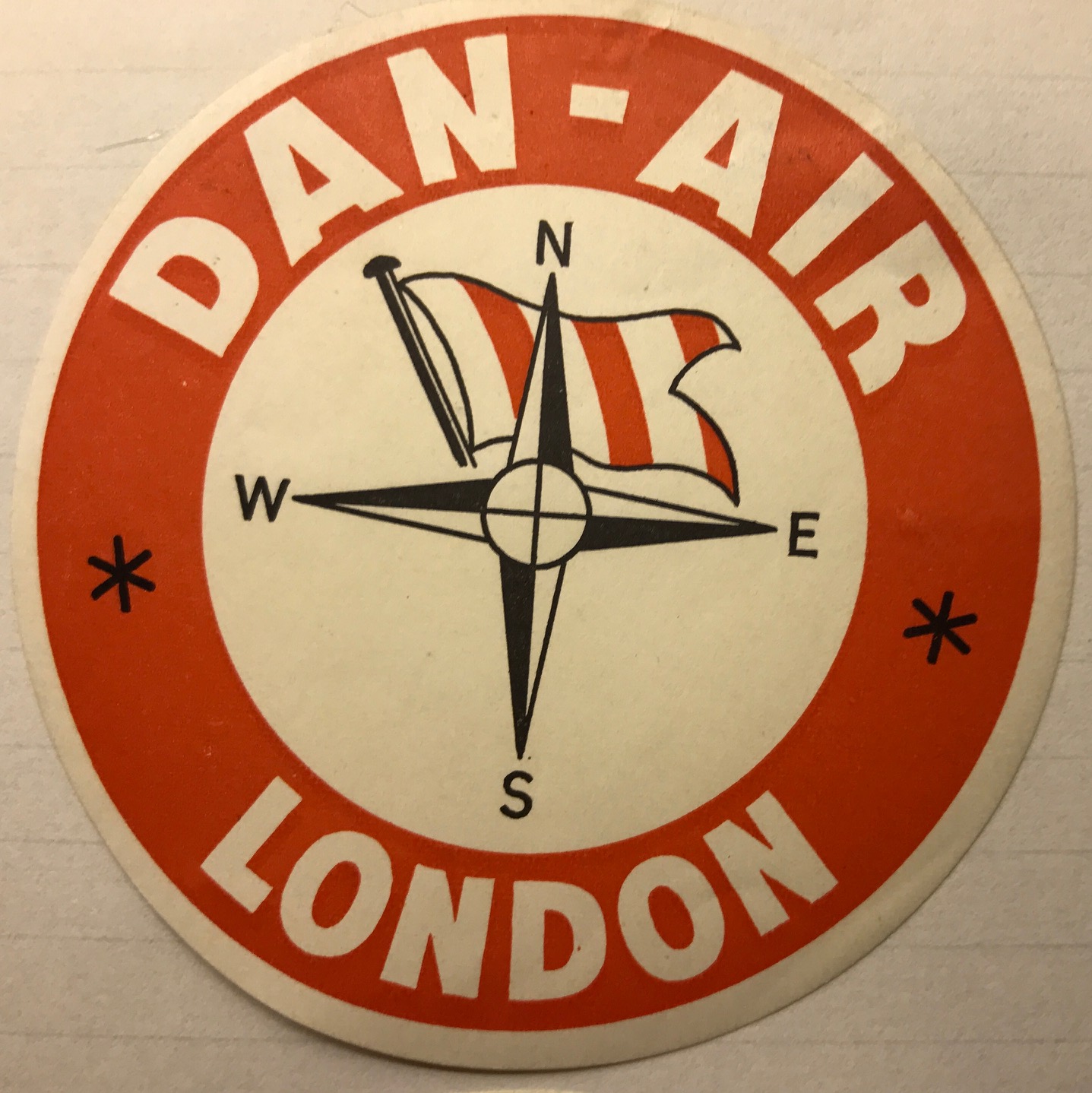 Trevor's Stickies: Danair. Formed 1953. Flew lots of jets, including Comets, from Gatwick. Merged with British Airways 1992.