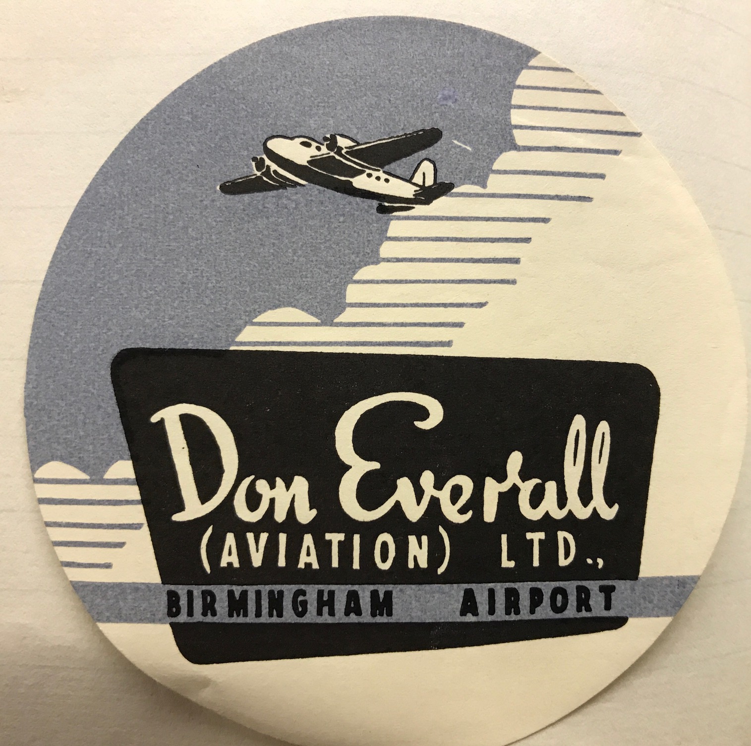 Trevor's Stickies: Don Overall Aviation. Short lived.1957-1961. Nice label.