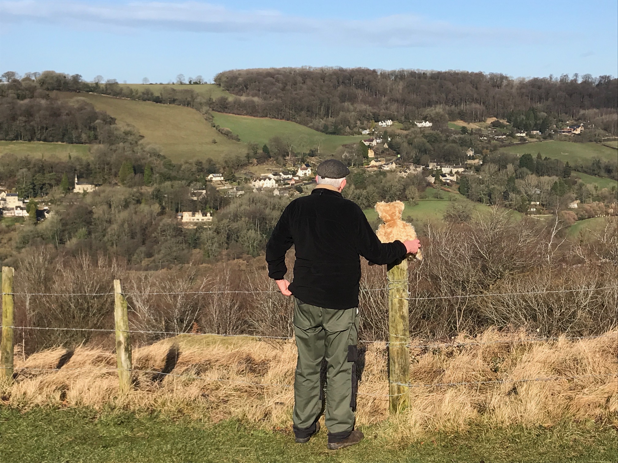 Cotswolds: Swifts Hill looking down on Slad.