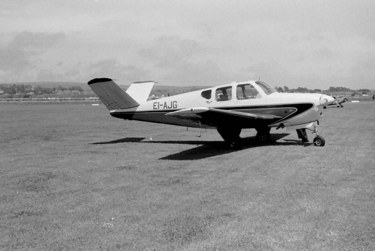 The actual Bonanza (a Beech G35) they saw at Croydon Airport in 1958. A rare aircraft with a “butterfly” tail.
