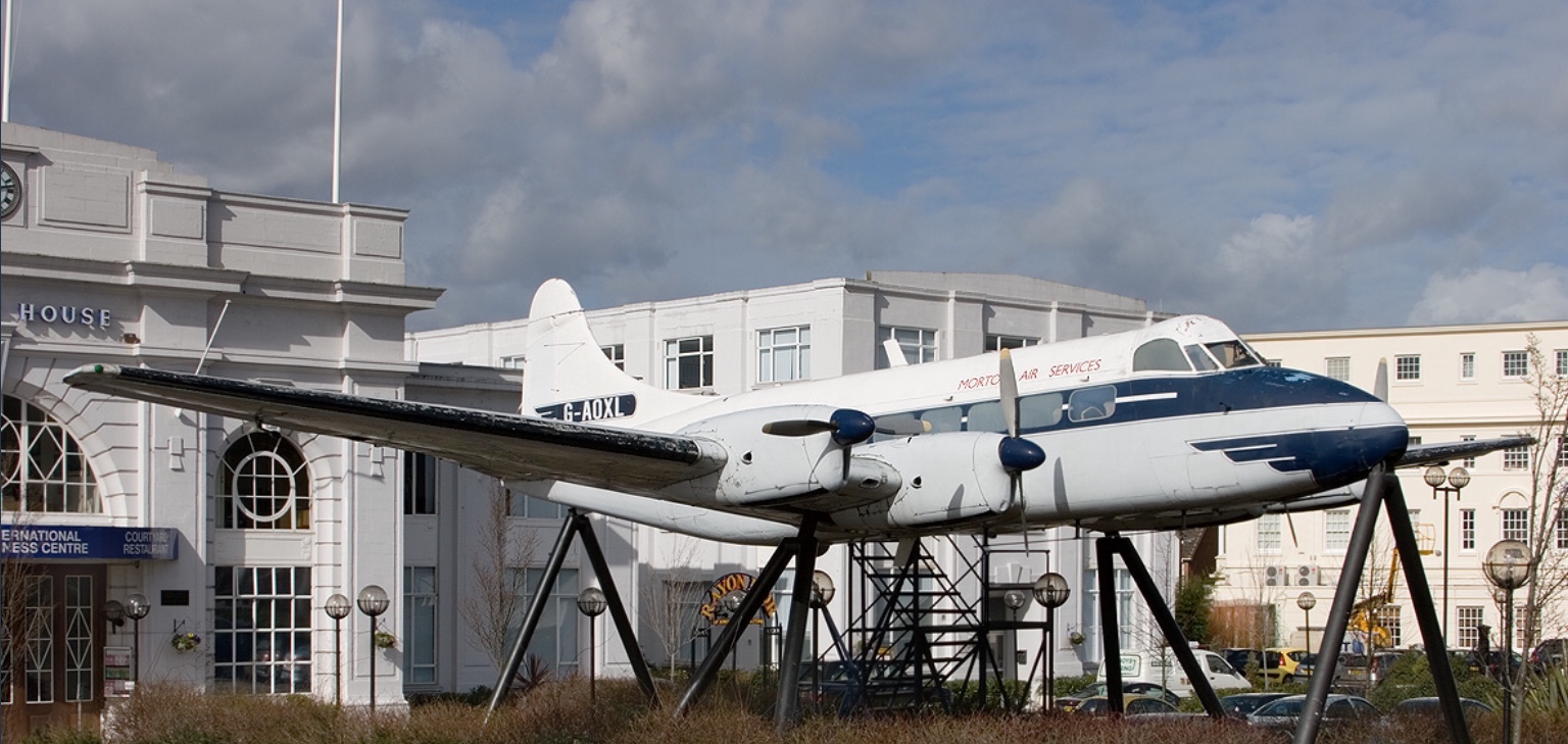 Croydon Airport: De Havilland Heron. The plane that flew the last service before the airport closed forever. Just 14 seats.