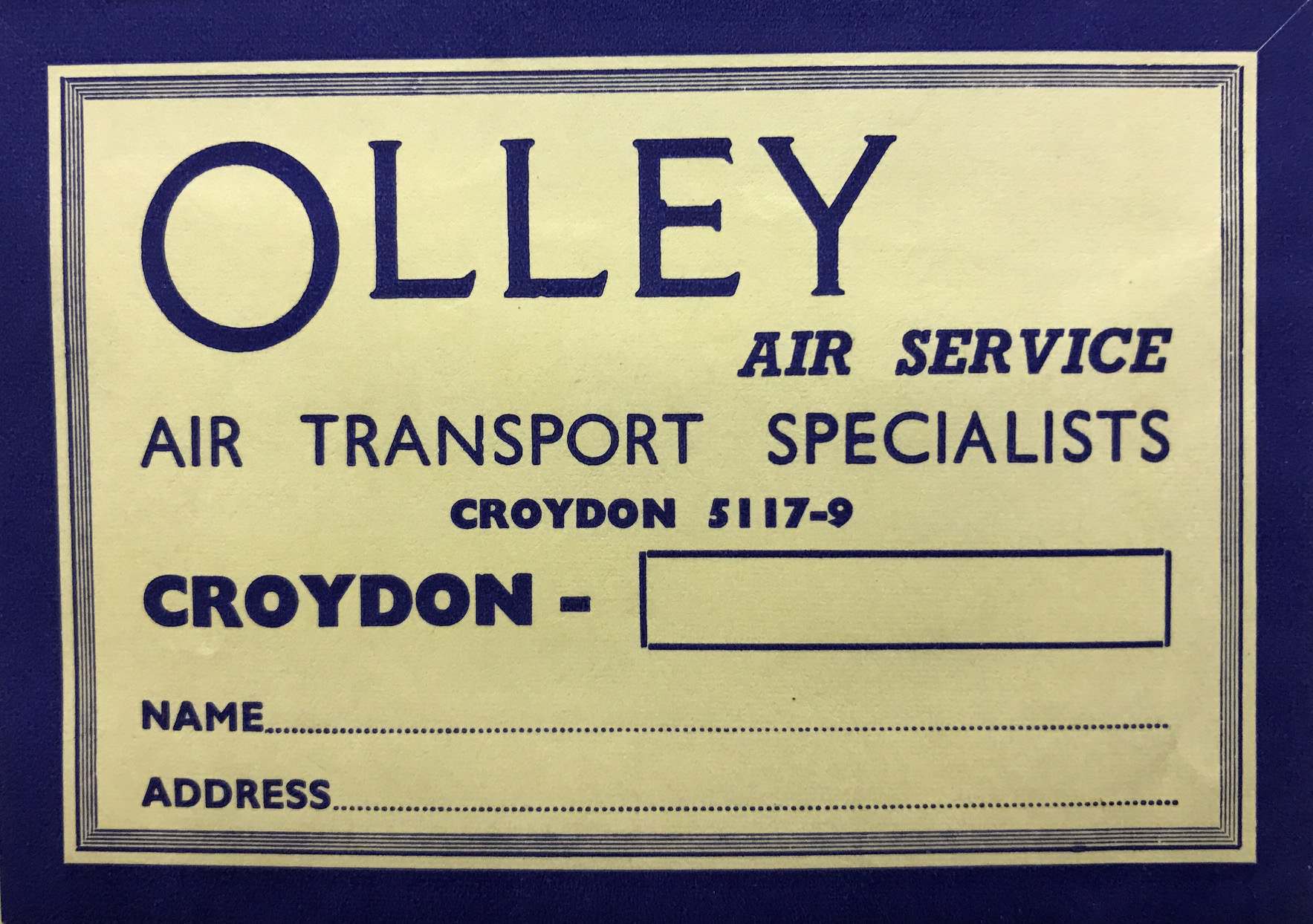 Croydon Airport: Olley Air Service.