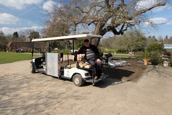 Just Two Hours: Caddy service round the gardens.