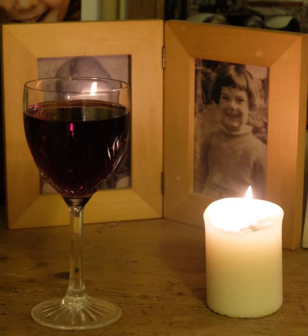 Just Two Hours: Lighting a Candle for Diddley - A glass of red in memory of the Anchor and Wisley Gardens. Sorry, Diddley. Laurel Cottage is alcohol free now… Ribena!