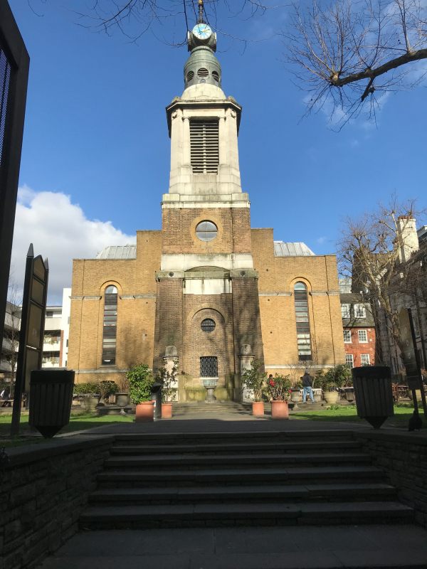 Alcoholic: The Church of St Anne Soho. The garden. Entrance in the street behind.