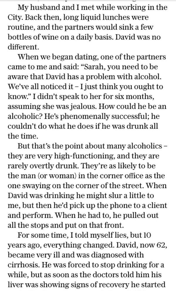 Alcoholic: Telegraph Article.