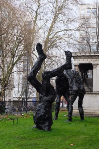 Trevor and Henry: Lighting a Candle for Diddley - St Pancras New Church Statues. No Comment!