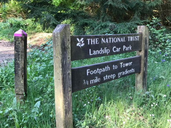 Frank's Walk: Landslip Car Park. Footpath to Tower.