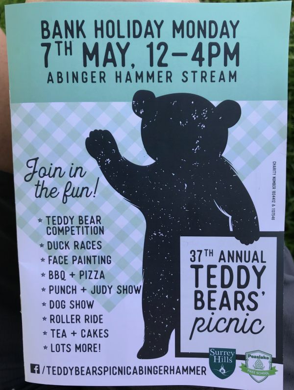 Teddy Bears' Picnic: 7 May 12-4pm.