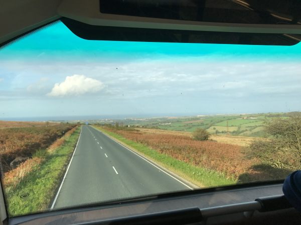 840 to Whitby: I can see Whitby Abbey. I doubt that you can. But the excitement was gathering on the 840 that day.