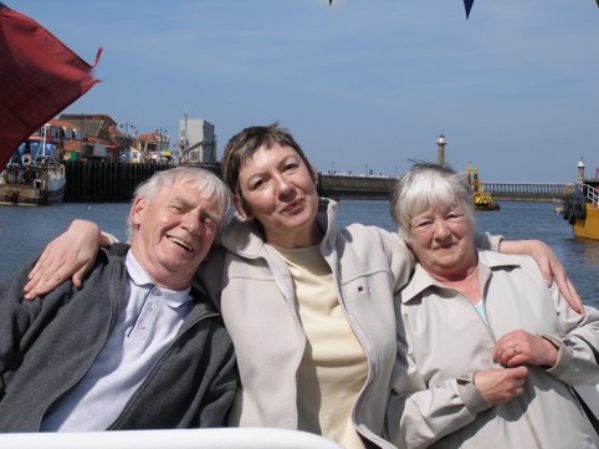 Diddley loved Uncle Dennis seen here on a boat at Whitby 2008.