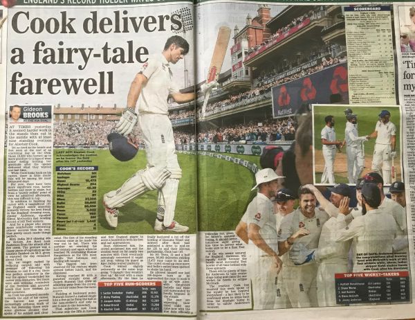 I woz there: "Cook delivers a fairy-tell farewell"