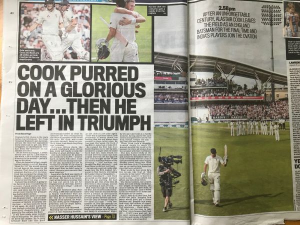 I woz there: "Cook purred on a glorious day... then he left in triumph"