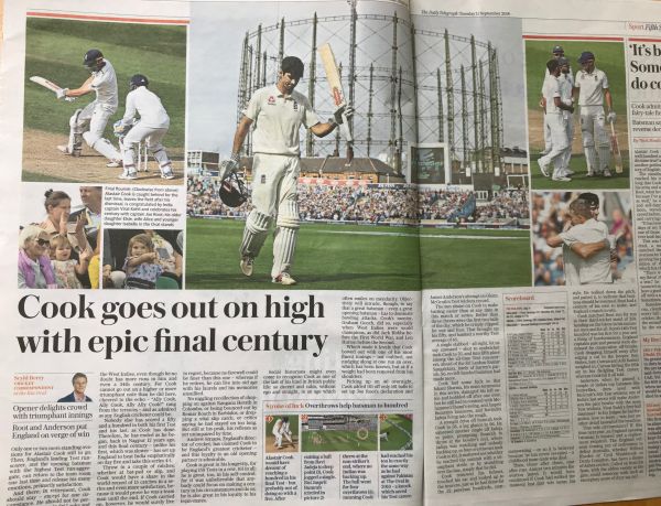 I woz there: "Cook goes out on high with epic final century"