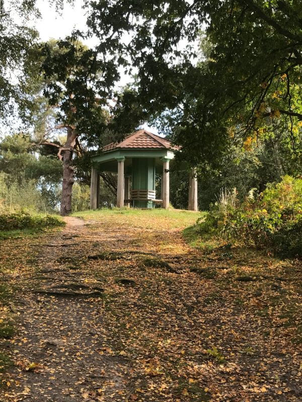 Over the Hills and Far Away: The restored summerhouse on top of the Nower ridge. Once part of the Bury Hill estate, given to the people of Dorking by the Barclay family a long time ago.