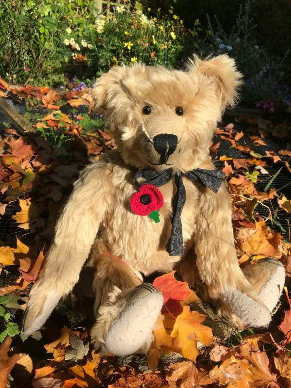 Remembrance Day: Proudly wearing Bobby's knitted poppy.